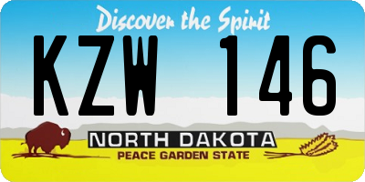 ND license plate KZW146