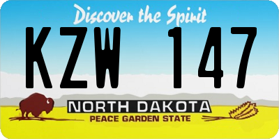 ND license plate KZW147