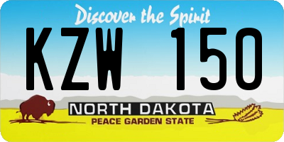 ND license plate KZW150