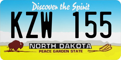 ND license plate KZW155