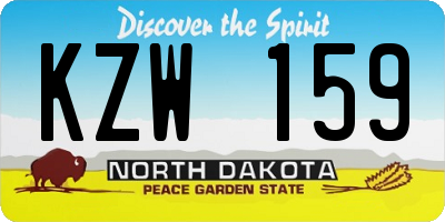 ND license plate KZW159