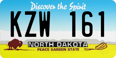 ND license plate KZW161