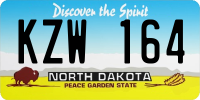 ND license plate KZW164