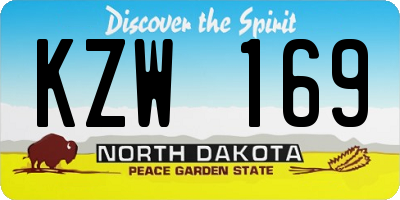 ND license plate KZW169