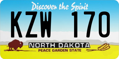 ND license plate KZW170