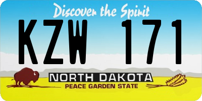 ND license plate KZW171