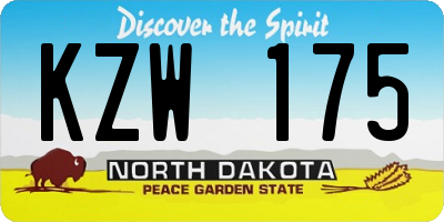 ND license plate KZW175