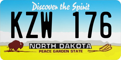 ND license plate KZW176