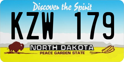 ND license plate KZW179