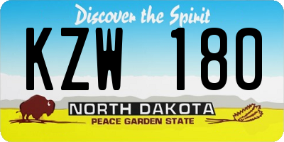 ND license plate KZW180