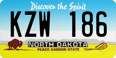 ND license plate KZW186