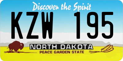 ND license plate KZW195