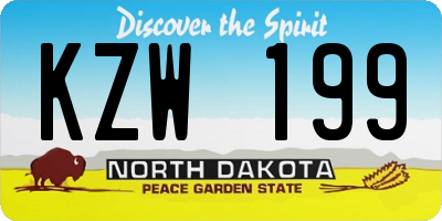 ND license plate KZW199