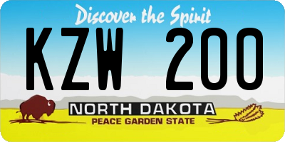 ND license plate KZW200