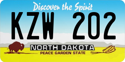 ND license plate KZW202