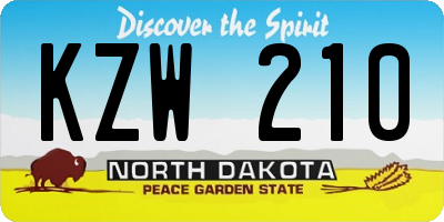 ND license plate KZW210