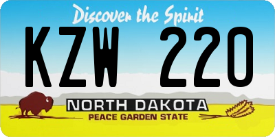 ND license plate KZW220