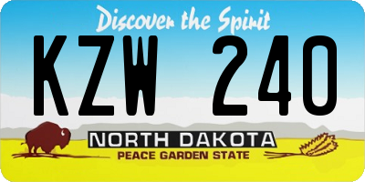 ND license plate KZW240
