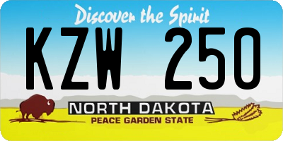 ND license plate KZW250