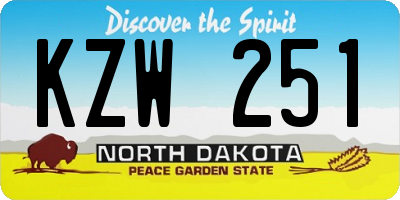 ND license plate KZW251