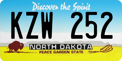 ND license plate KZW252