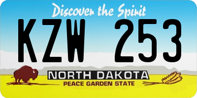 ND license plate KZW253