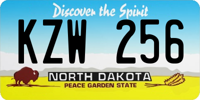 ND license plate KZW256