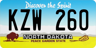 ND license plate KZW260