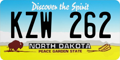ND license plate KZW262