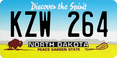 ND license plate KZW264