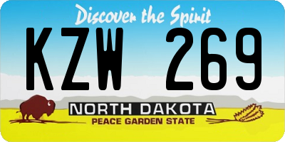 ND license plate KZW269