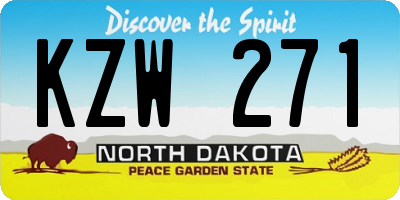 ND license plate KZW271