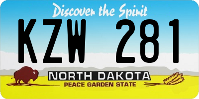 ND license plate KZW281