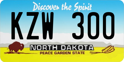 ND license plate KZW300