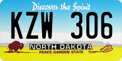 ND license plate KZW306
