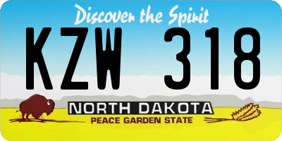 ND license plate KZW318