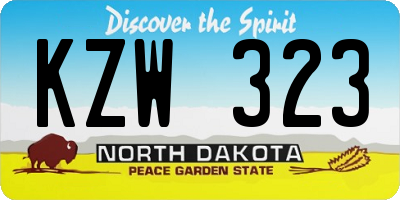 ND license plate KZW323