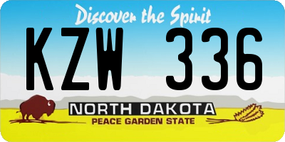 ND license plate KZW336