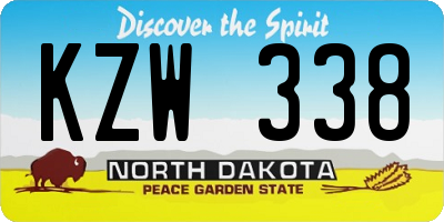 ND license plate KZW338