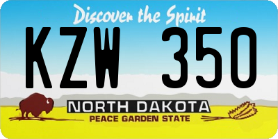 ND license plate KZW350