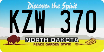 ND license plate KZW370