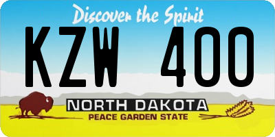 ND license plate KZW400