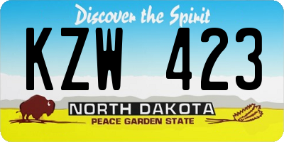 ND license plate KZW423