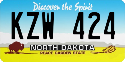 ND license plate KZW424