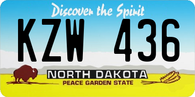 ND license plate KZW436