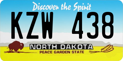 ND license plate KZW438