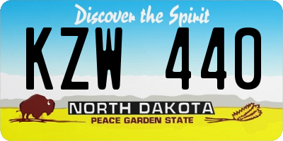 ND license plate KZW440