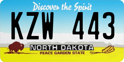 ND license plate KZW443