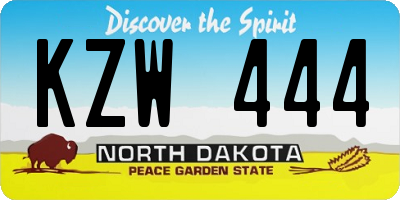 ND license plate KZW444