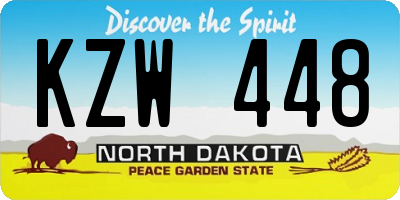 ND license plate KZW448